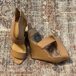 Just Fab Nude Wedge